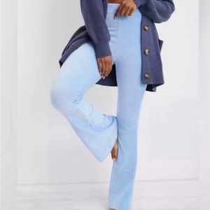 AERIE Groove On Velour High Waisted Flare
Pant Blue